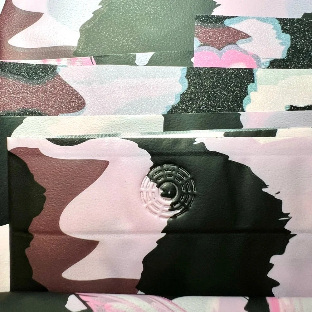 Pink Butterflies and Black Animal Print Peva Shower Curtain Textured